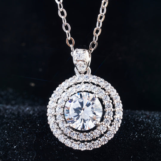 Classic Round Moissanite Pendant Necklace