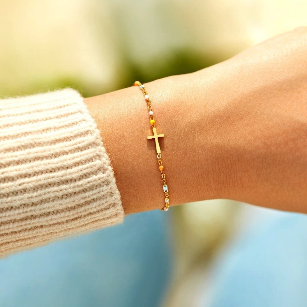 Pray On It Cross Bracelet