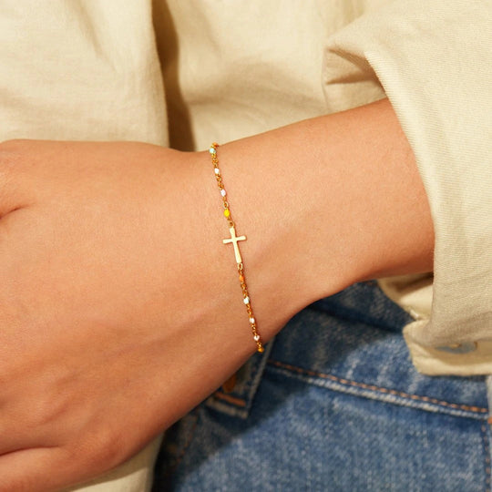 Pray On It Cross Bracelet