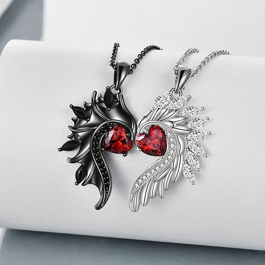 Heart & Wing Pendant Necklace
