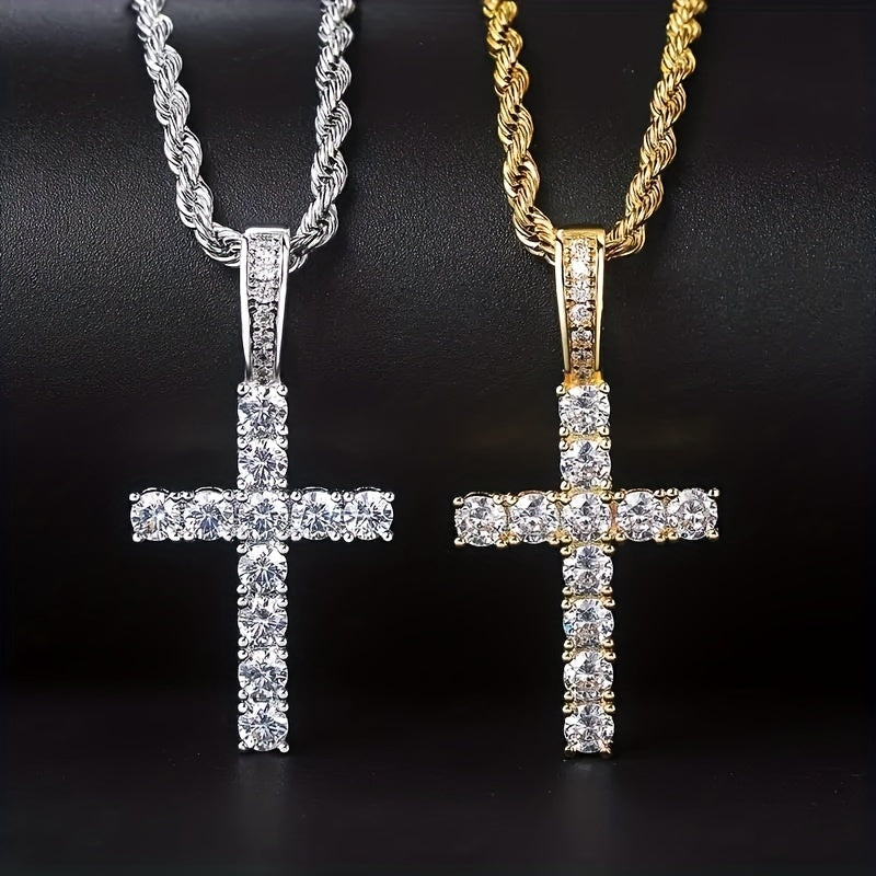 Exquisite Zirconia Cross Pendant Necklace