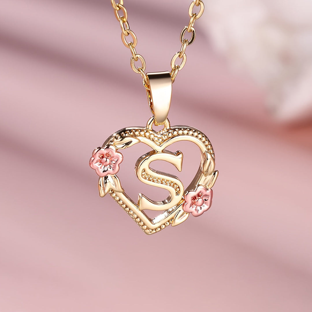 Elegant Floral Heart Pendant Necklace