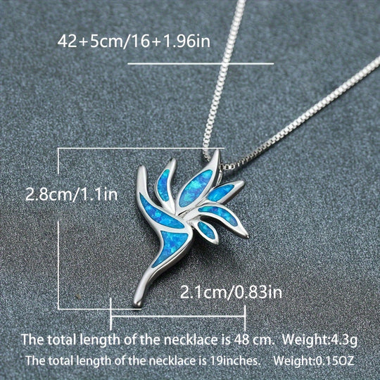 Fashionable Opal Torch Long Necklace