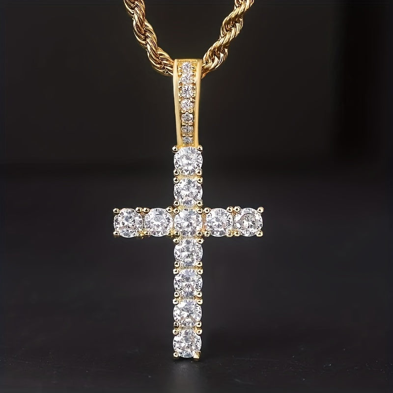 Exquisite Zirconia Cross Pendant Necklace