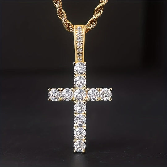 Exquisite Zirconia Cross Pendant Necklace