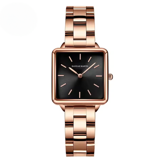 Stainless Square Rose Gold Dial Quartz Watch