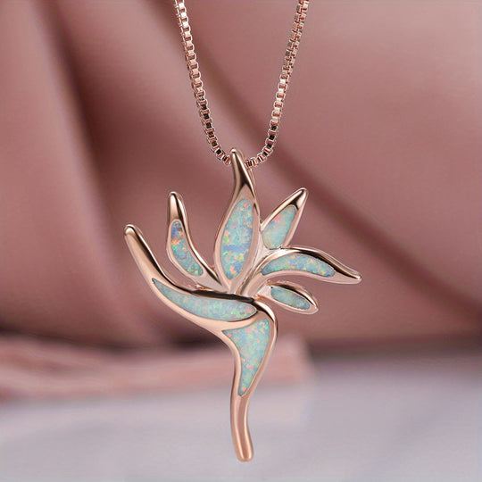Fashionable Opal Torch Long Necklace
