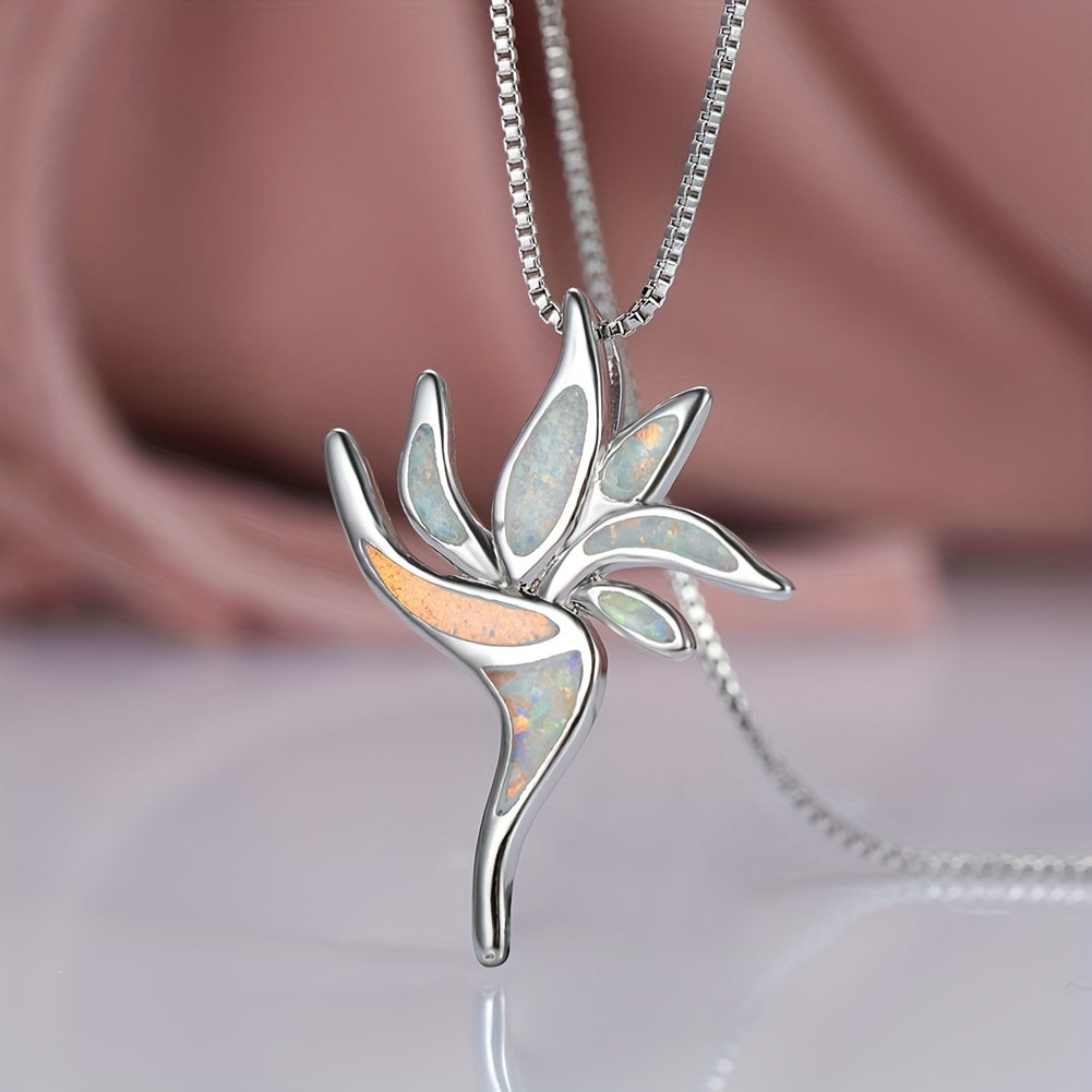 Fashionable Opal Torch Long Necklace