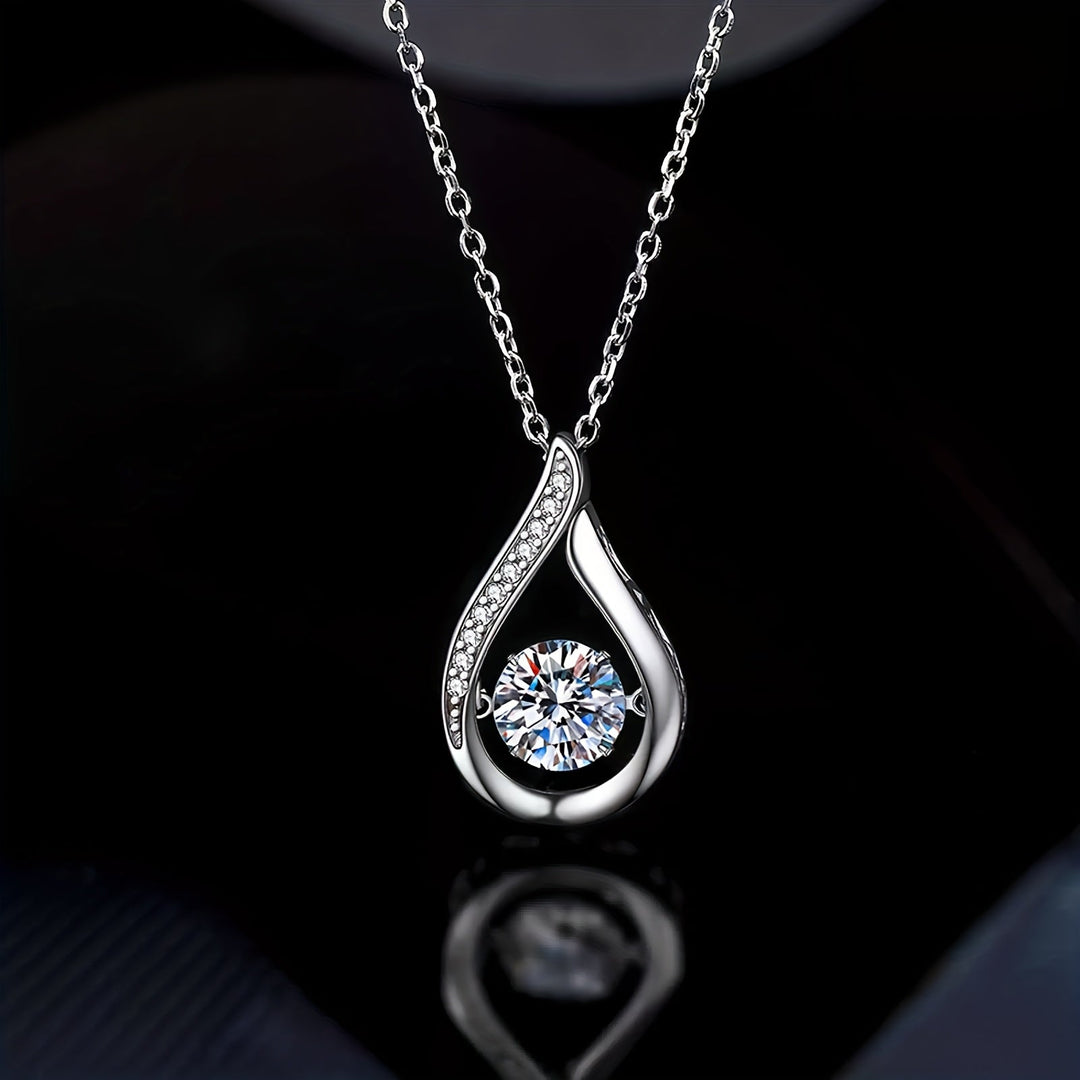 Sparkling Zirconia Droplet Necklace