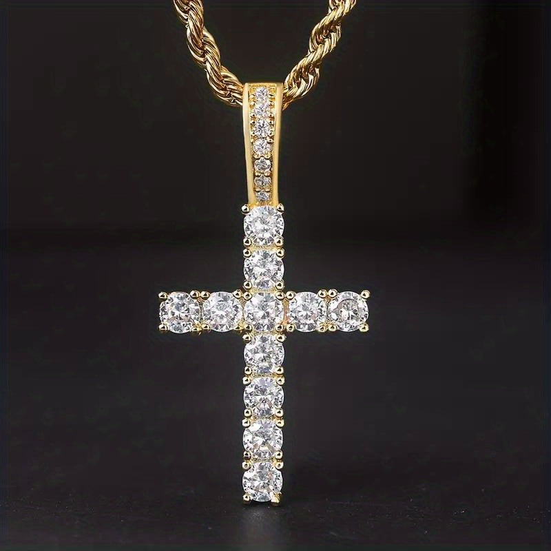 Exquisite Zirconia Cross Pendant Necklace