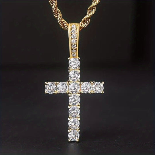 Exquisite Zirconia Cross Pendant Necklace