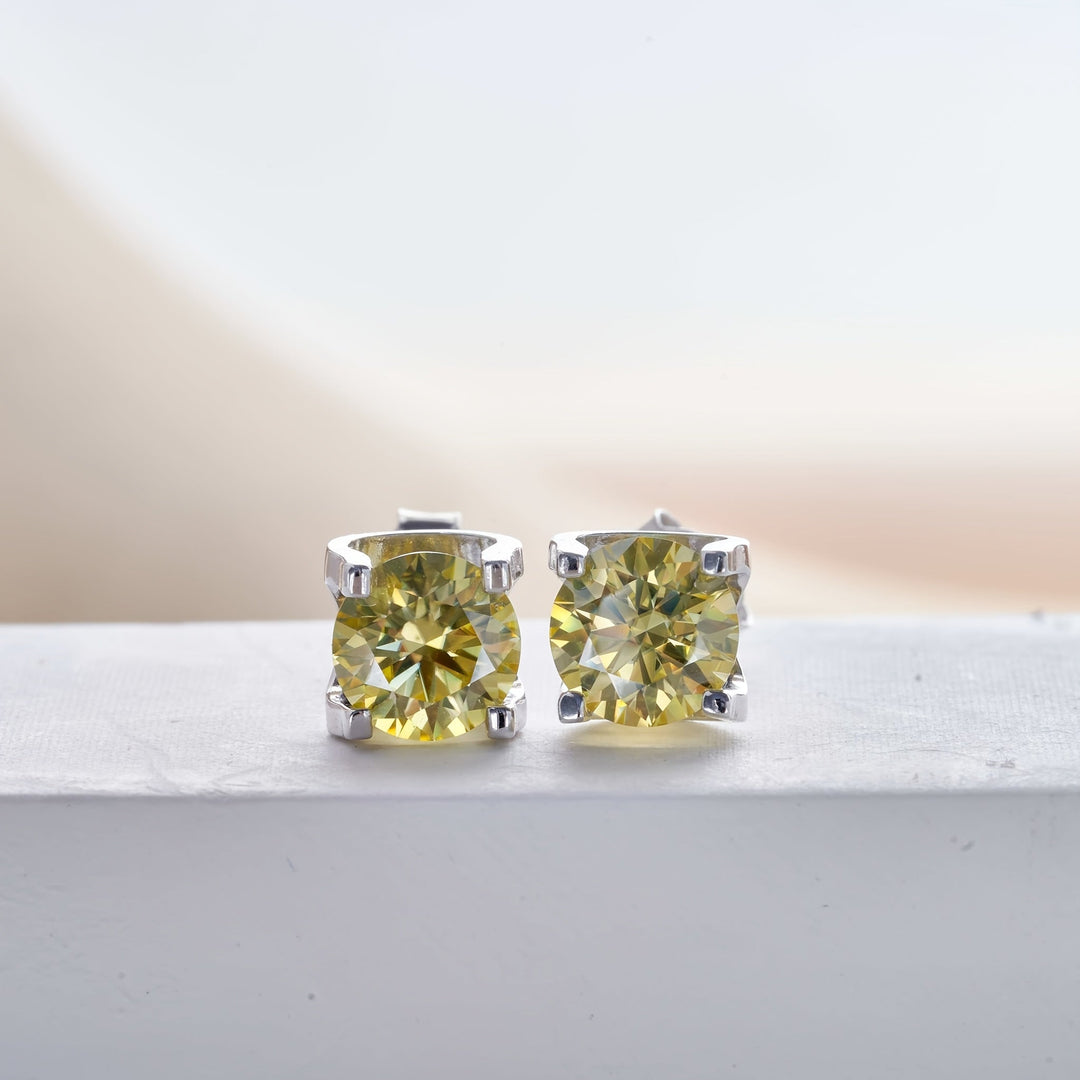 Four-Prong Moissanite Stud Earrings