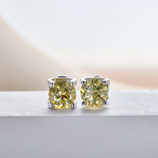 Four-Prong Moissanite Stud Earrings