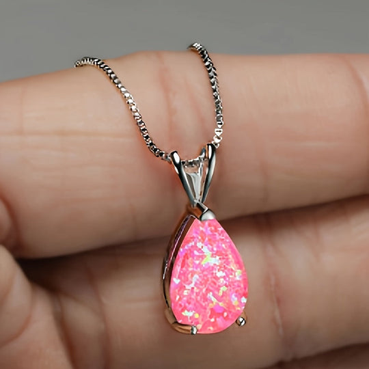 Elegant Boho Chic Opal Pendant Necklace
