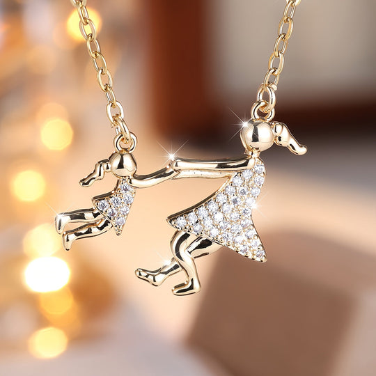 Elegant Mother & Daughter Zirconia Necklace