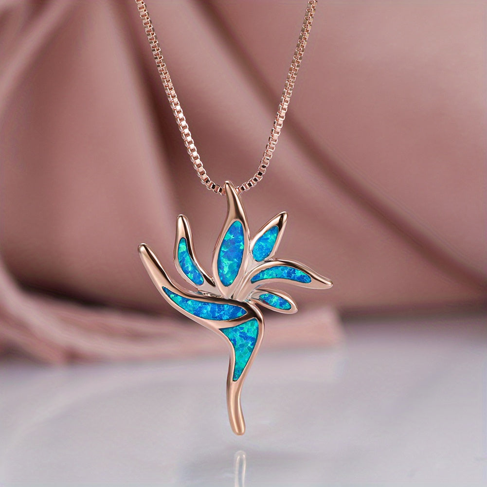 Fashionable Opal Torch Long Necklace