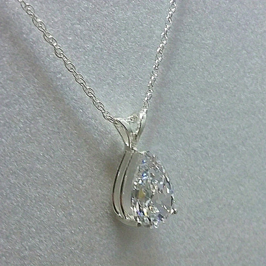 Teardrop Shaped Zirconia Pendant Necklace
