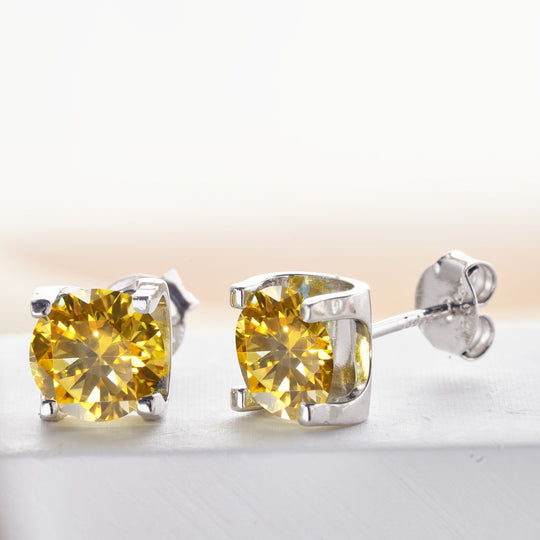 Four-Prong Moissanite Stud Earrings