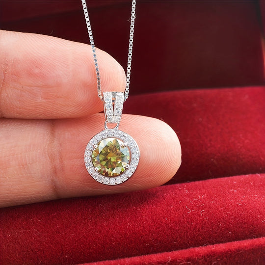Round Moissanite Pendant Necklace