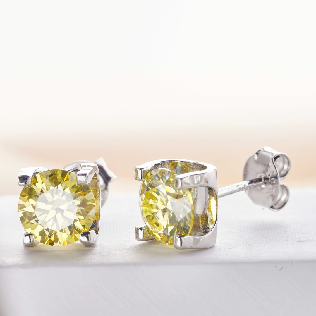Four-Prong Moissanite Stud Earrings