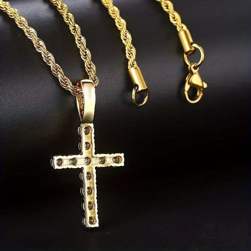 Exquisite Zirconia Cross Pendant Necklace