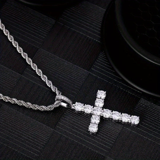 Exquisite Zirconia Cross Pendant Necklace