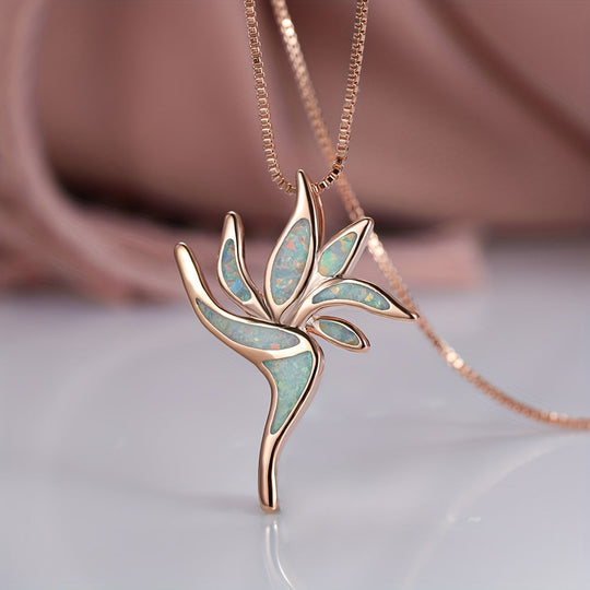 Fashionable Opal Torch Long Necklace