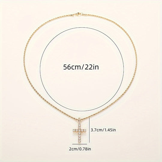 Exquisite Zirconia Cross Pendant Necklace