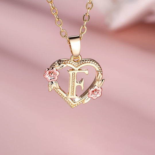 Elegant Floral Heart Pendant Necklace