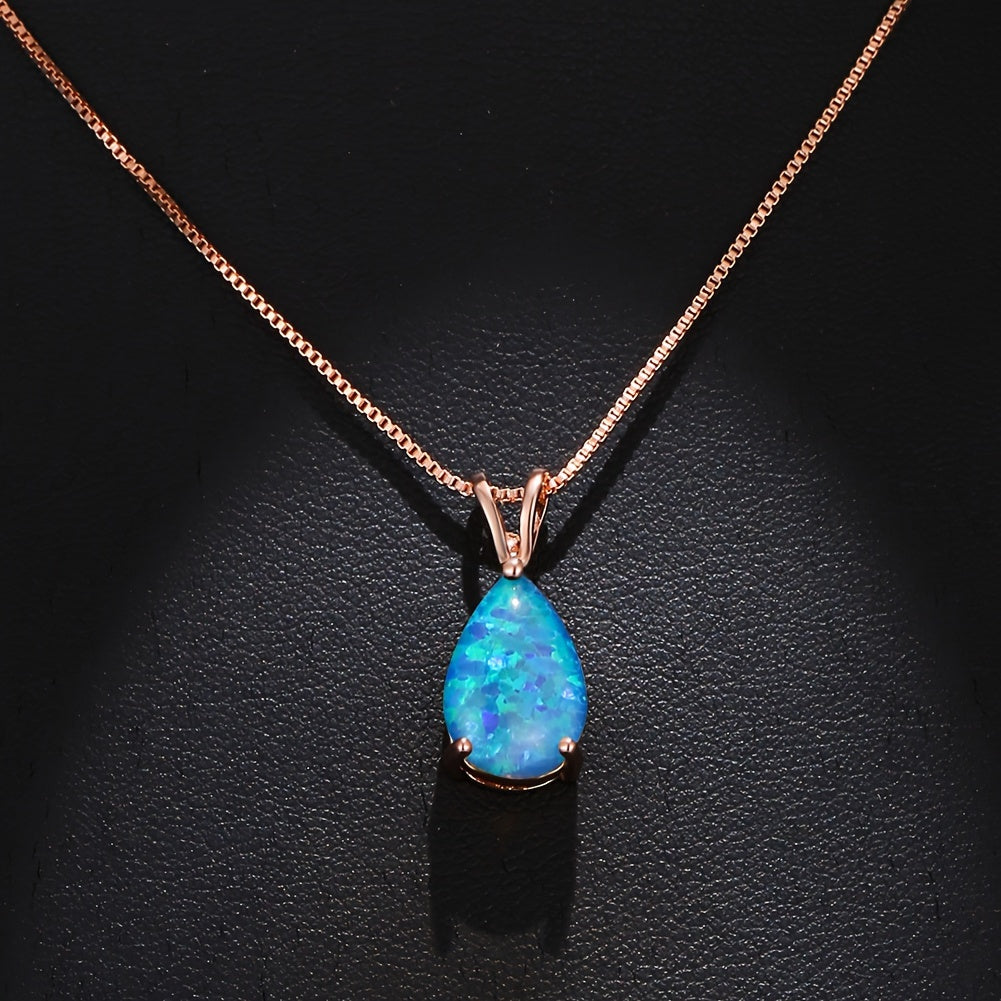 Water Droplet Three-Claw Pendant Necklace