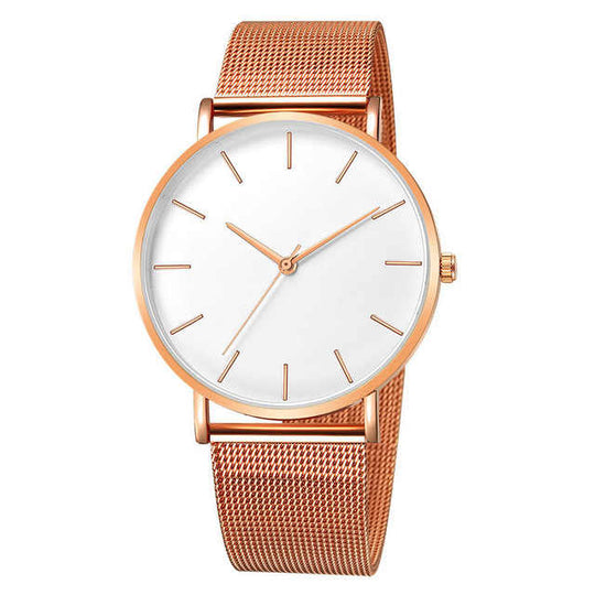 Minimalist Stainless Steel Mesh Quartz Watch