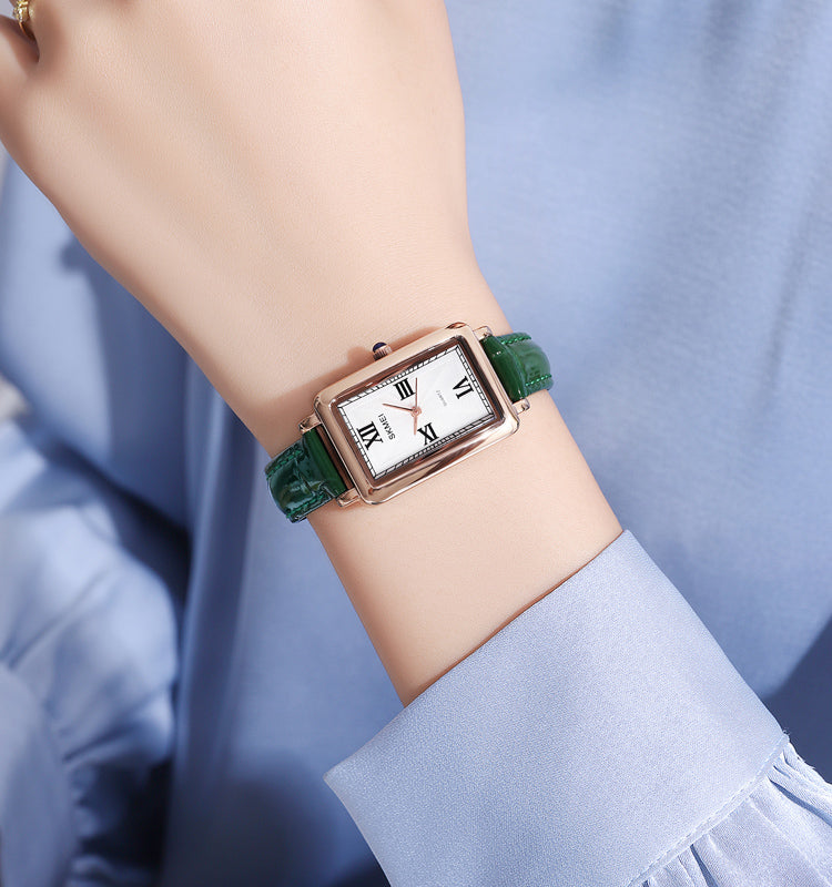 Leather-Strapped Casual Watch