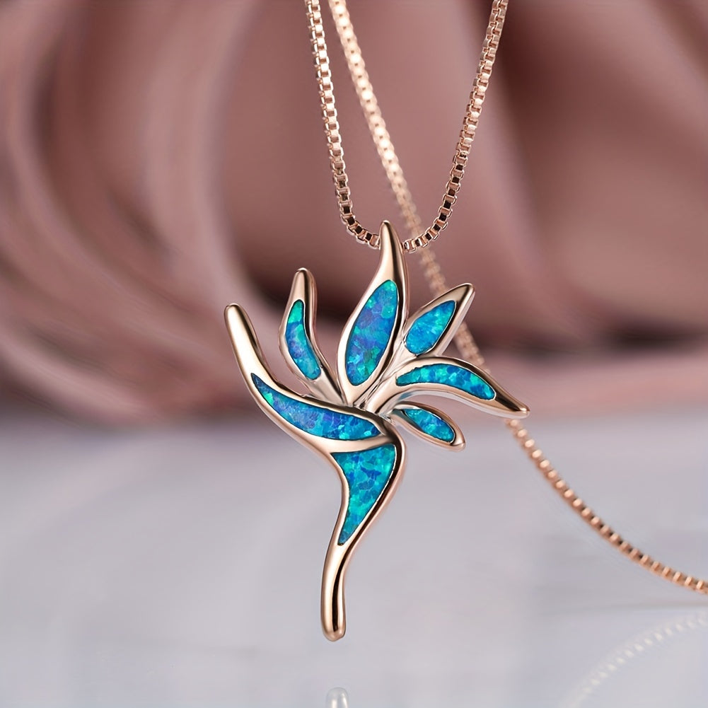 Fashionable Opal Torch Long Necklace