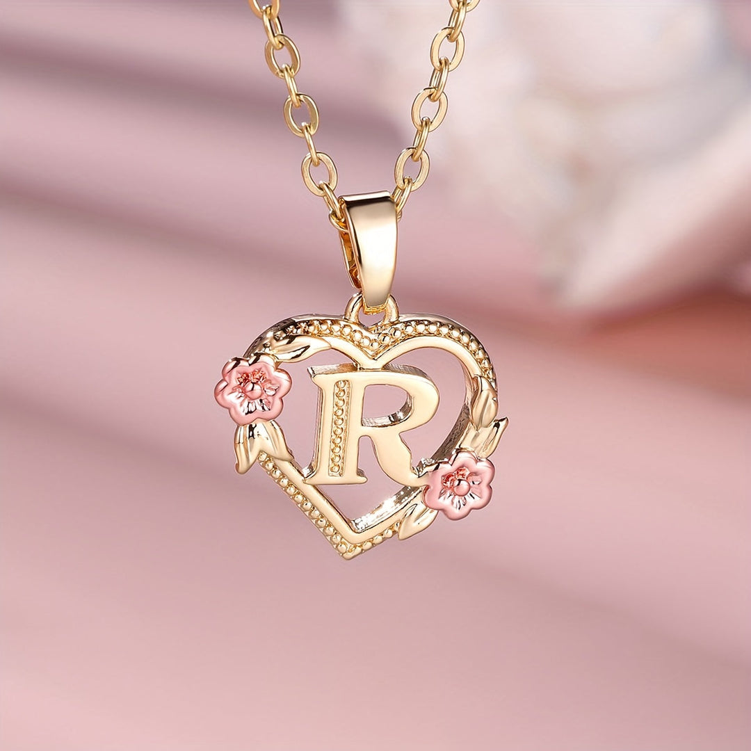 Elegant Floral Heart Pendant Necklace