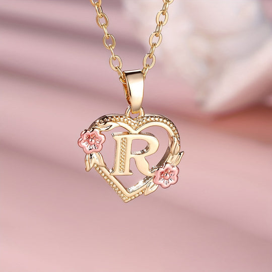 Elegant Floral Heart Pendant Necklace
