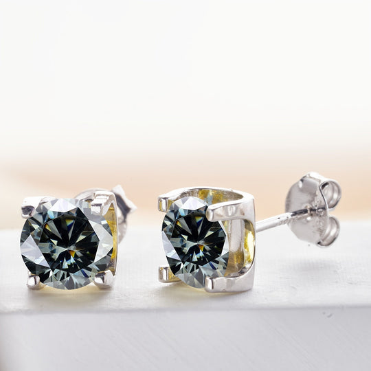 Four-Prong Moissanite Stud Earrings