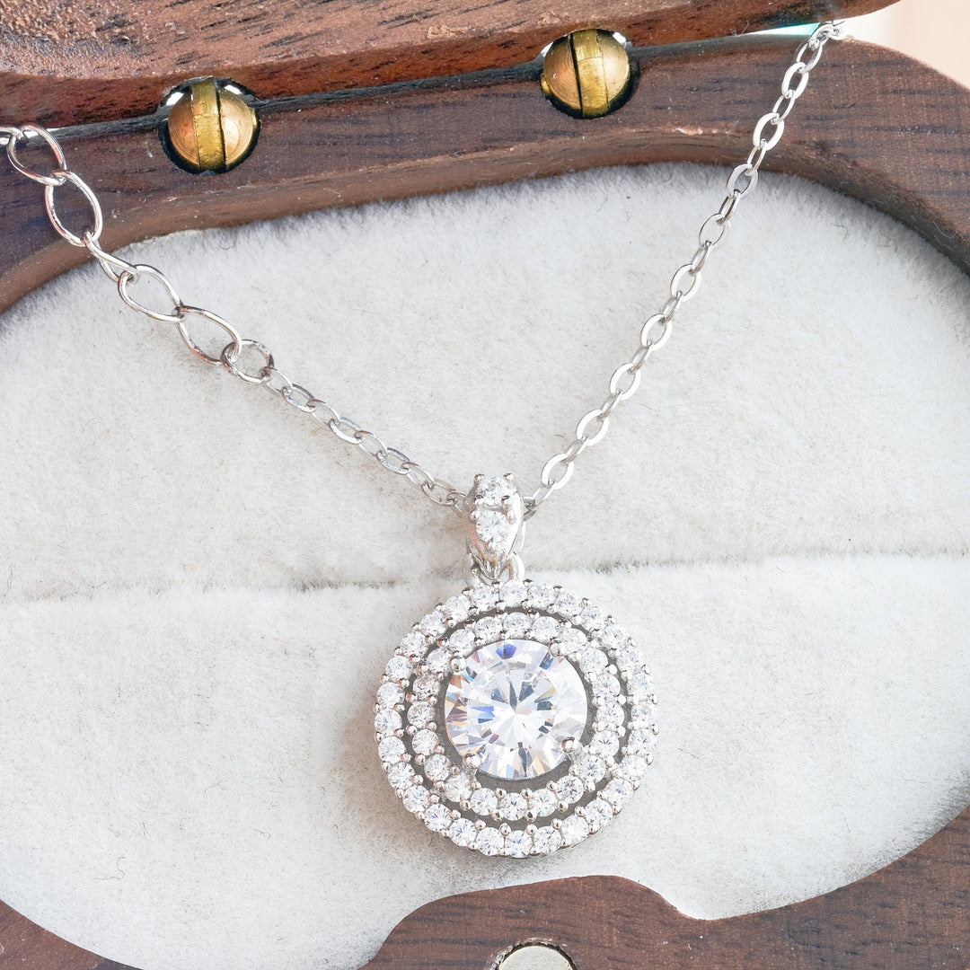 Classic Round Moissanite Pendant Necklace