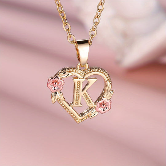 Elegant Floral Heart Pendant Necklace