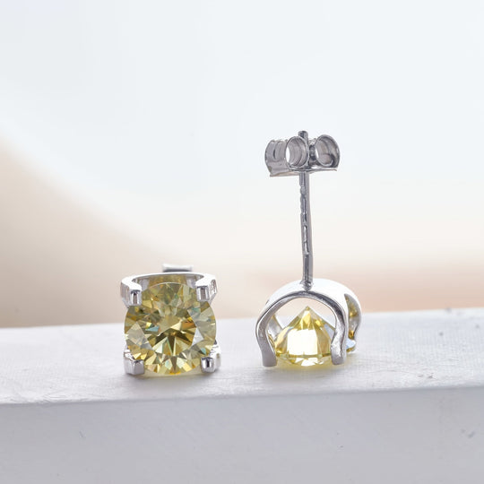 Four-Prong Moissanite Stud Earrings