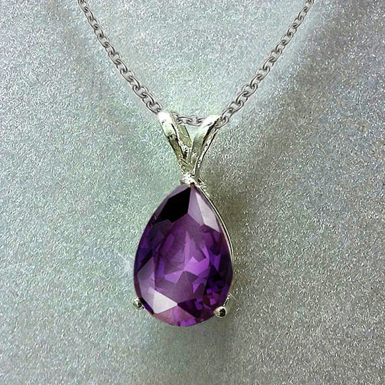 Teardrop Shaped Zirconia Pendant Necklace