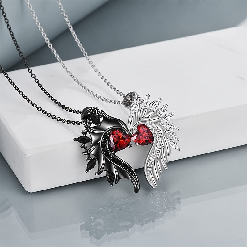 Heart & Wing Pendant Necklace