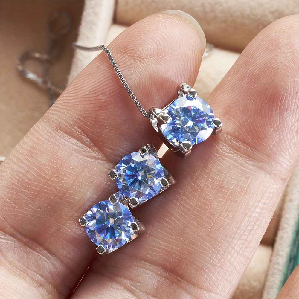 3pcs Moissanite Stud Earrings Set