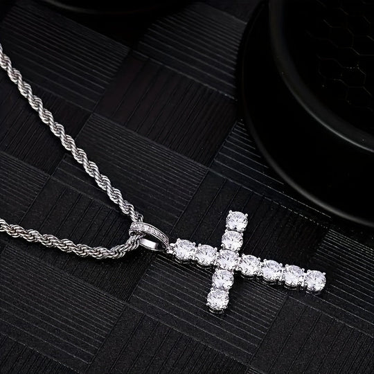 Stylish Golden-Tone Cross Necklace