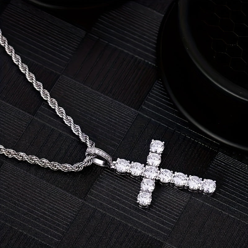 Exquisite Zirconia Cross Pendant Necklace