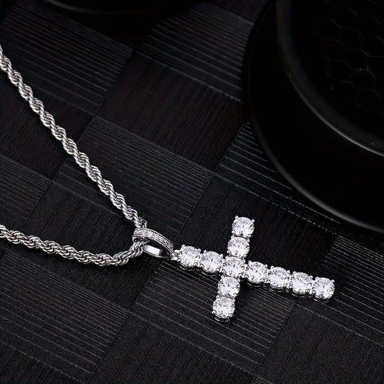 Exquisite Zirconia Cross Pendant Necklace