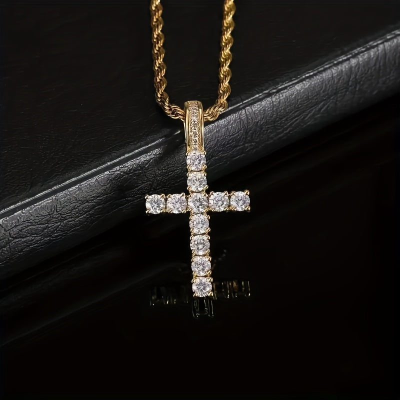 Exquisite Zirconia Cross Pendant Necklace