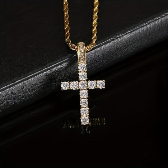 Exquisite Zirconia Cross Pendant Necklace