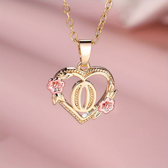 Elegant Floral Heart Pendant Necklace