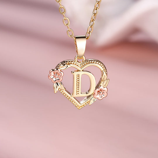 Elegant Floral Heart Pendant Necklace