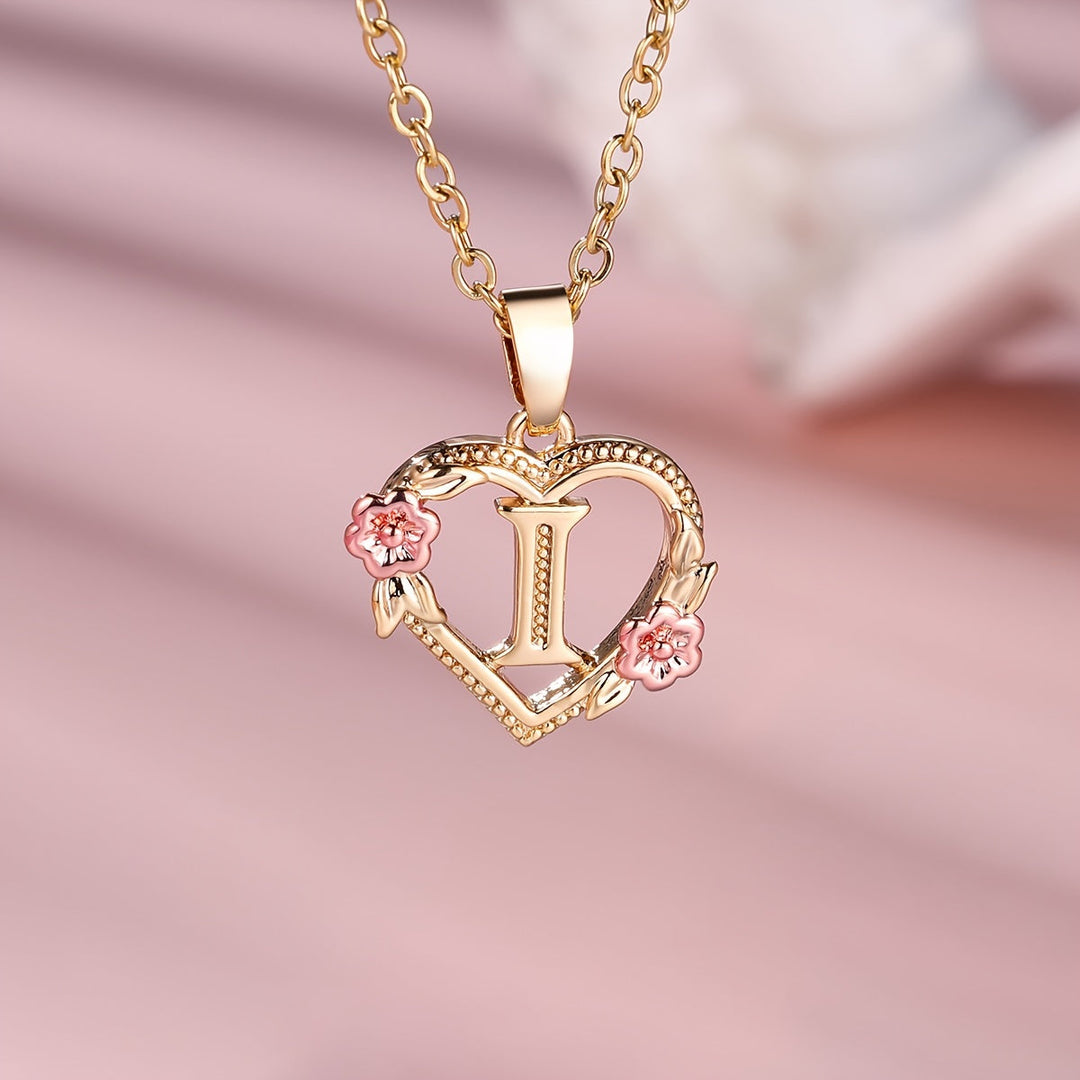 Elegant Floral Heart Pendant Necklace
